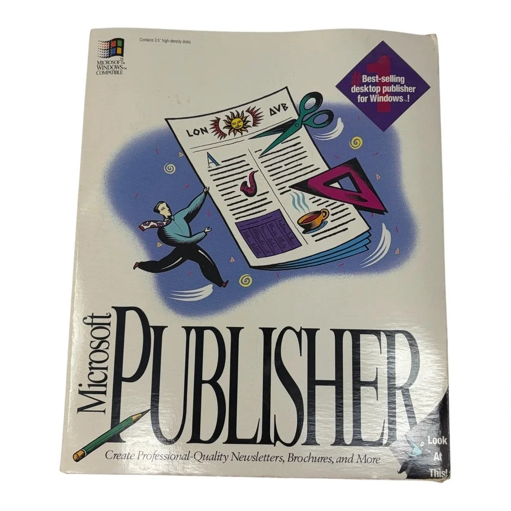 Microsoft‎ Publisher 2.0 Windows 3.1 Software 3.5 Floppy Disks Boxed VTG 1993